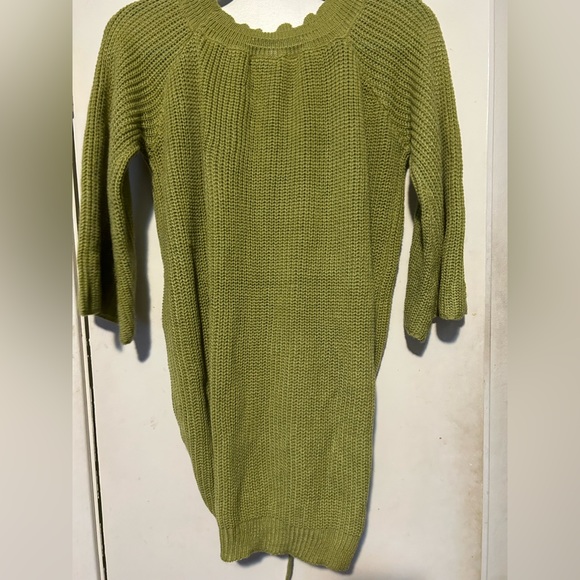 Plus Off Shoulder Drawstring Ruched Front Ribbed Knit Sweater Dress - Picture 2 of 4